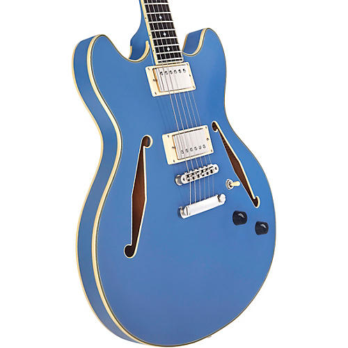 D'Angelico Excel DC Tour Semi-Hollow Electric Guitar With Supro Bolt Bucker Pickups and Stopbar Tailpiece Slate Blue