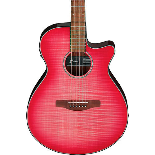 Ibanez AEG70 Flamed Maple Top Grand Concert Acoustic-Electric Guitar Panther Pink Burst