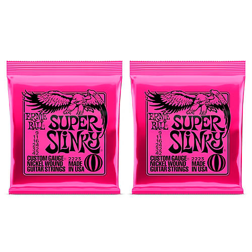 Ernie Ball 2223 Super Slinky Nickel Wound Electric Guitar Strings 2-Pack