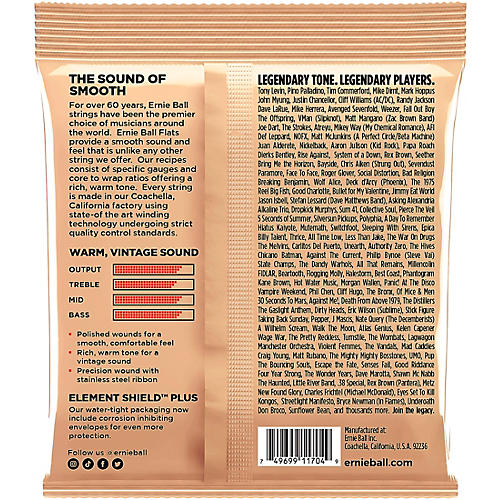 Ernie Ball P02805 Flatwound Group 2.5 Electric Bass Strings 45 - 105