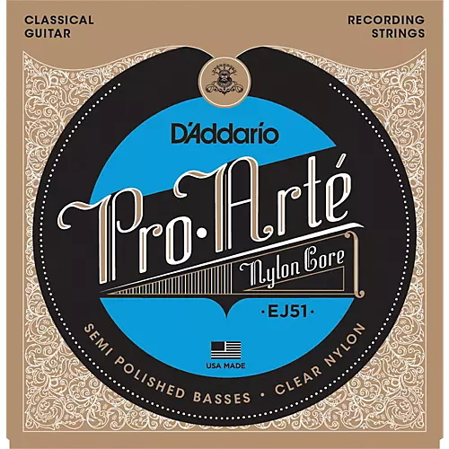 D'Addario EJ51 Pro-Arte Semi Polished Basses Hard Tension Classical Guitar Strings