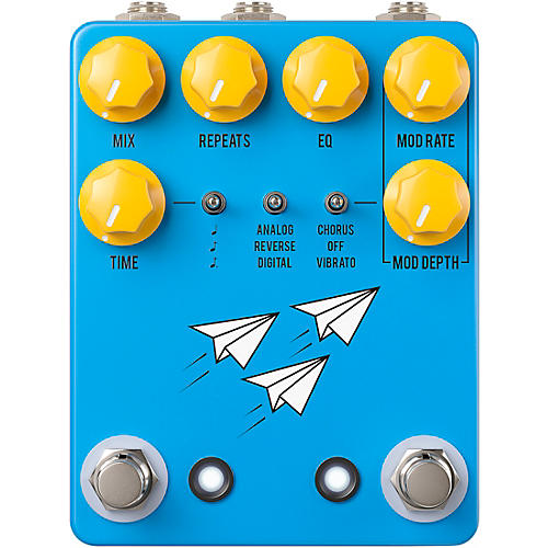 JHS Pedals Flight Delay Reverse Analog Digital Chorus Vibrato Effects Pedal White