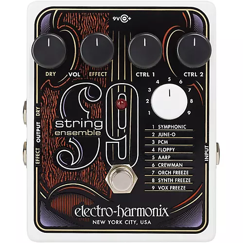 Electro-Harmonix STRING9 String Ensemble and String Synthesizer Effects Pedal Black and White