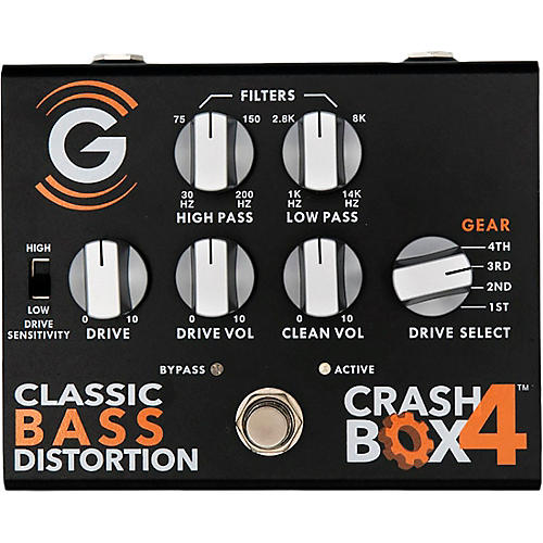 GENZLER AMPLIFICATION CRASH BOX-4 Classic Bass Distortion Effects Pedal Black