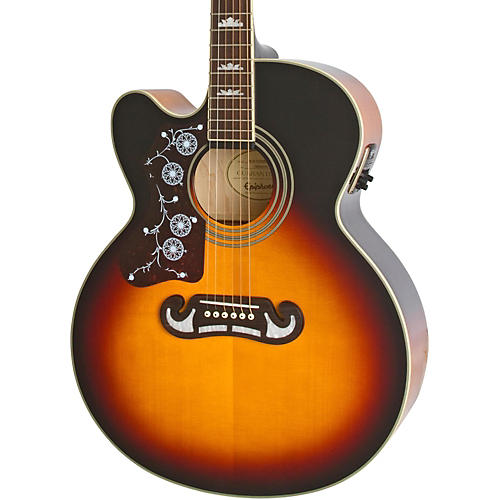 Epiphone J-200 EC Studio Left-Handed Acoustic-Electric Guitar Vintage Sunburst