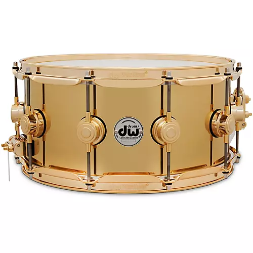 DW Collector's Series Polished Brass Snare with Gold Hardware 14 x 6.5 in.