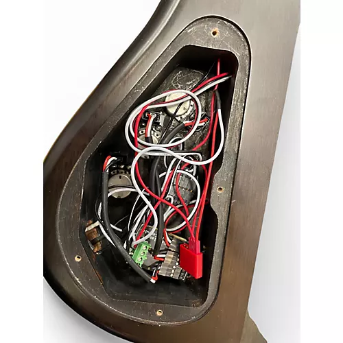 Used Schecter Guitar Research stiletto studio 4 see thru black satin Electric Bass Guitar see thru black satin