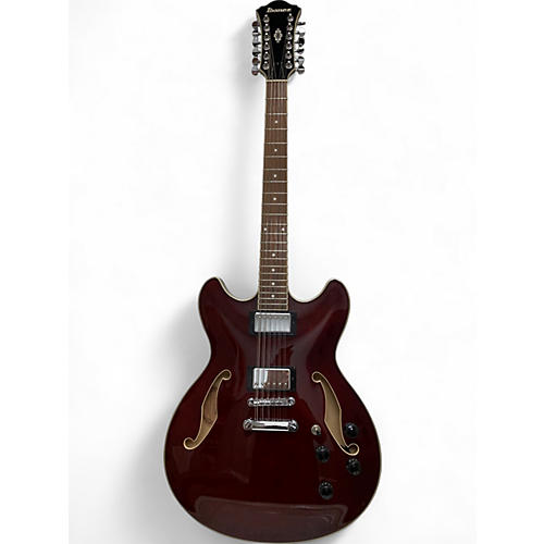 Used Ibanez AS7312 12 String Artcore TRANS CHERRY RED Hollow Body Electric Guitar TRANS CHERRY RED