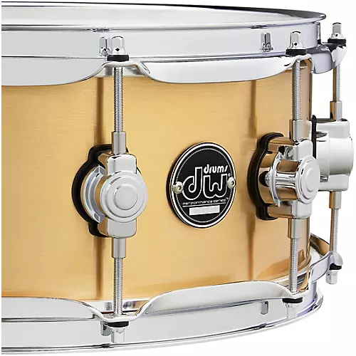 DW Performance Series 1 mm Polished Brass Snare Drum 14 x 6.5 in.