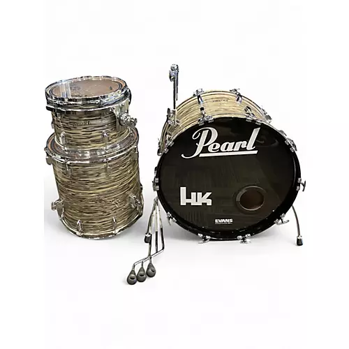 Used Pearl 3 Piece RESIDENT DELUXE 75TH ANNIVERSARY ZEBRA Drum Kit ZEBRA