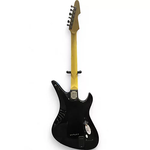 Used 2012 Schecter Guitar Research Damien Elite Avenger Left Handed Black Electric Guitar Black