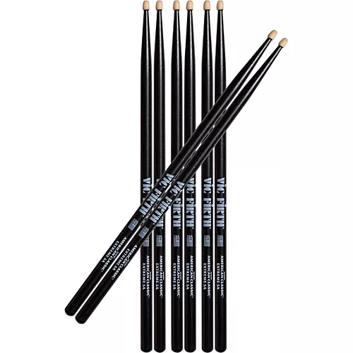 Vic Firth Buy 3 Pairs Black Extreme Drum Sticks, Get 1 Pair Free 5A Wood