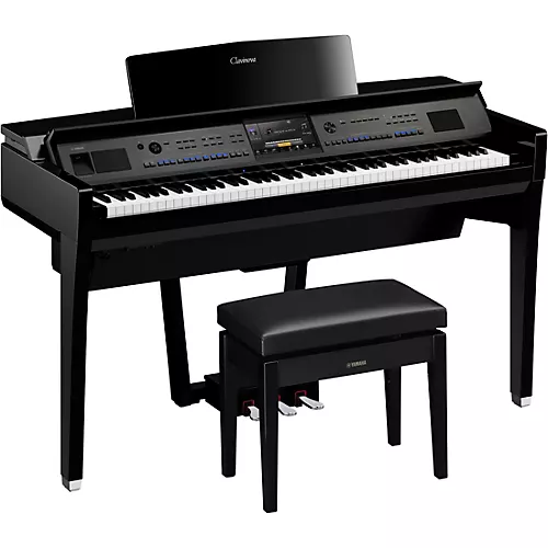 Yamaha Clavinova CVP-909 Digital Piano With Counterweight Keyboard and Bench Polished Ebony