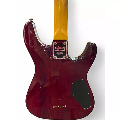 Used Schecter Guitar Research Diamond Series PT Left Handed Black Cherry Electric Guitar Black Cherry