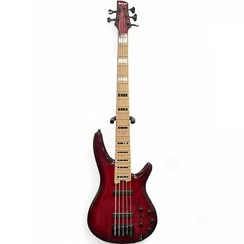 Used Ibanez ANB205 Premium Series Adam Nitti Signature Bass Wine Red Burst Electric Bass Guitar Wine Red Burst