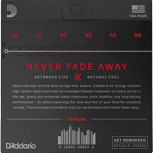 D'Addario XT Phosphor Bronze Acoustic Guitar Strings, Medium, 13-56