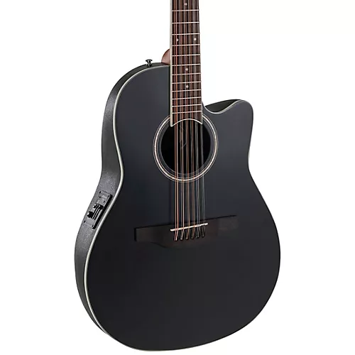 Applause AB2412-5S Traditional Series Mid-Depth 12-String Acoustic-Electric Guitar Black