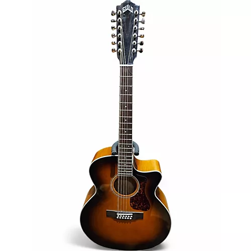 Used Guild F-2512CE Deluxe 2 Tone Sunburst 12 String Acoustic Electric Guitar 2 Tone Sunburst