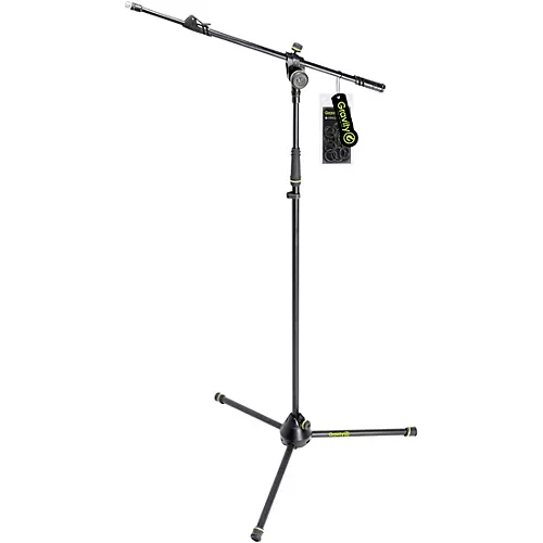 Gravity Stands Microphone Stand With Folding Tripod Base And 2-Point Adjustment Telescoping Boom