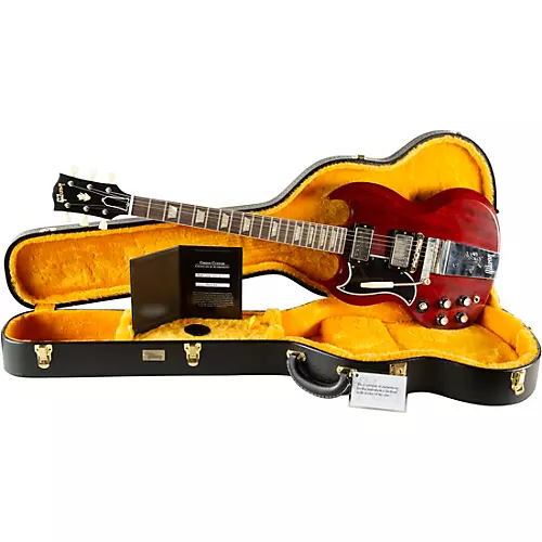 Gibson Custom 1964 SG Standard Reissue w/Maestro Vibrola VOS Left-Handed Electric Guitar Cherry Red