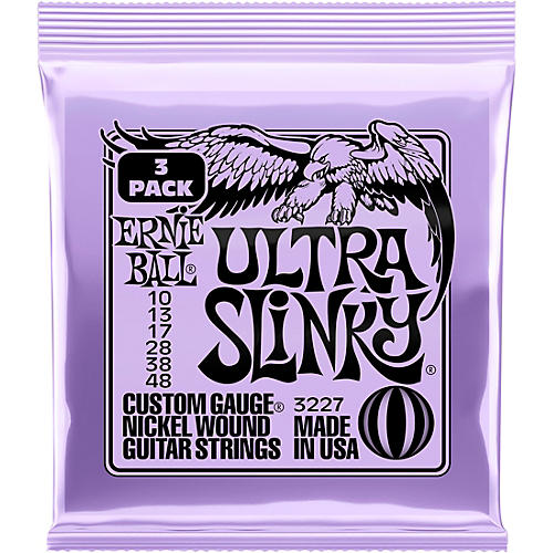 Ernie Ball Ultra Slinky Nickel Wound 10-48 Electric Guitar Strings 3-Pack 10 - 48