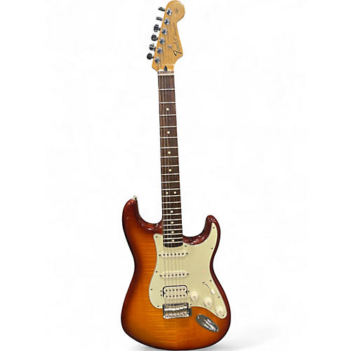 Used Fender Deluxe Stratocaster HSS IOS 2 Color Sunburst Solid Body Electric Guitar 2 Color Sunburst