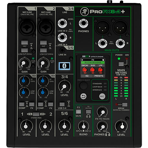 Mackie ProFX6v3+ 6-Channel Mixer With Gator Mixer Bag