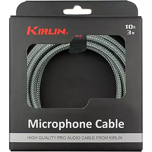 Kirlin XLR Male To XLR Female Microphone Cable - Olive Green Woven Jacket 10 ft.