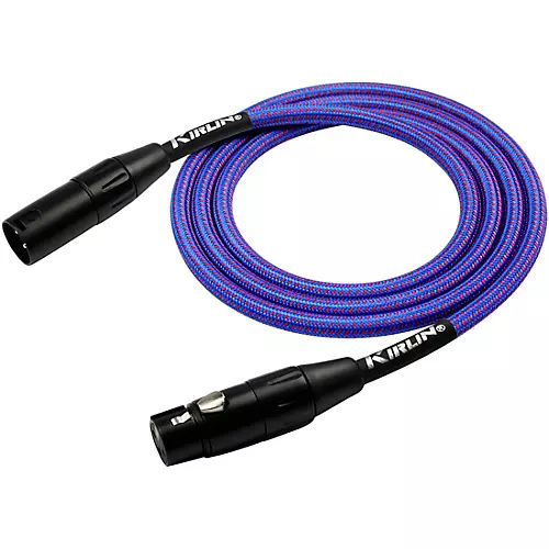 Kirlin XLR Male To XLR Female Microphone Cable - Royal Blue Woven Jacket 10 ft.