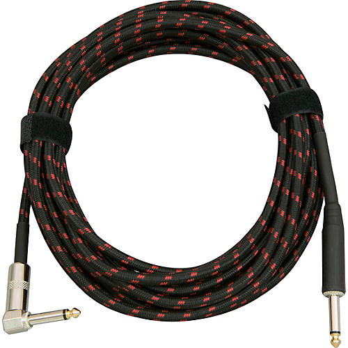 Musician's Gear Tweed Right Angle Instrument Cable 4-Pack 20 ft. Red