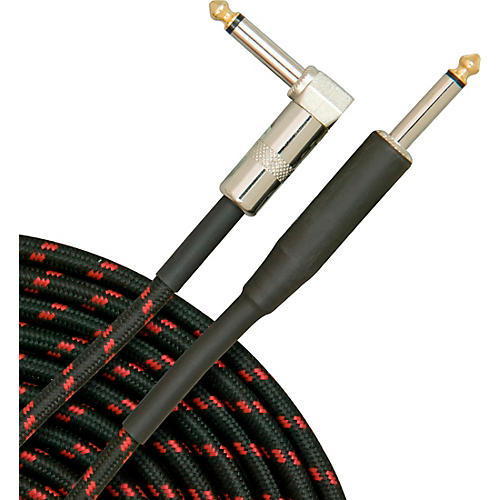 Musician's Gear Tweed Right Angle Instrument Cable 4-Pack 20 ft. Red