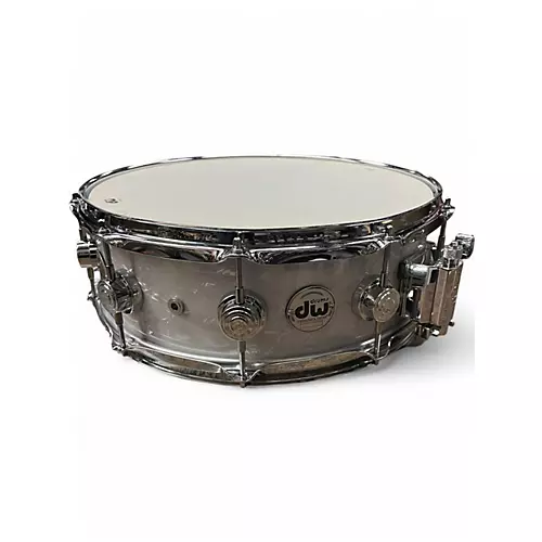 Used DW 4.5X14 Collector's Series Finish Ply Super Solid Maple Snare White Marine Pearl Drum White Marine Pearl 5