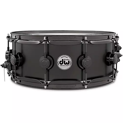 DW Collector's Series Satin Black Over Brass Snare Drum With Black Nickel Hardware 13 x 7 in.