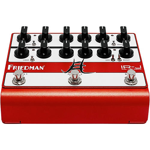 Friedman IRJ Dual Tube Jake E Lee Signature Dual-Tube Preamp DI+IR Dual-Channel 12AX7 Tubes Effects Pedal Red and White