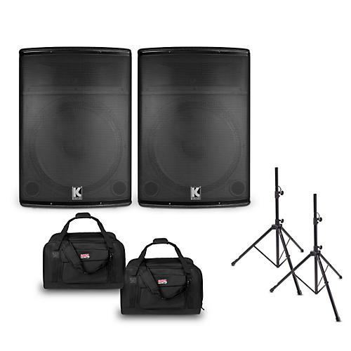 Kustom KPX Powered Speaker Package With Stands and Tote Bags 12
