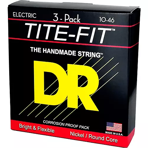 DR Strings MT-10 Tite-Fit Medium Electric Guitar Strings 3-Pack