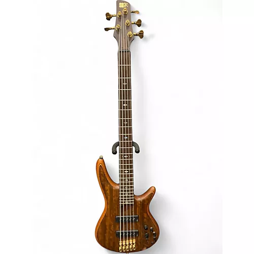 Used Ibanez SR1205E 5 String Vintage Natural Flat Electric Bass Guitar Vintage Natural Flat