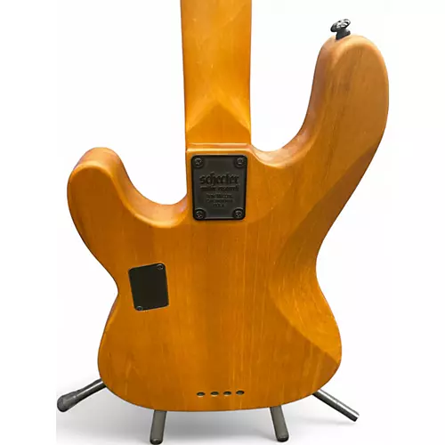 Used Schecter Guitar Research Model T Natural Electric Bass Guitar Natural