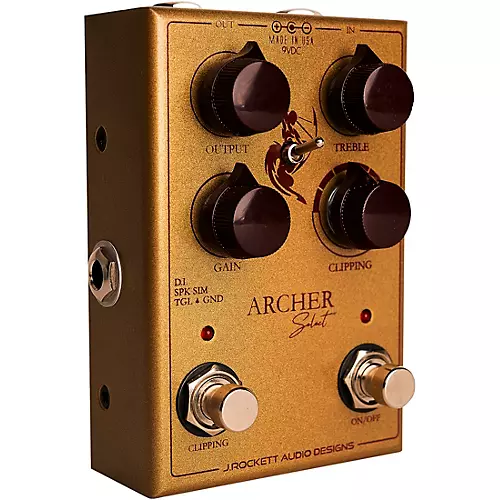 J.Rockett Audio Designs Archer Select Boost/Overdrive Effects Pedal Gold