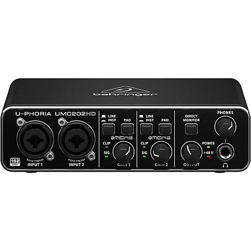 Behringer U-PHORIA UMC202HD Audiophile 2x2, 24-Bit/192kHz USB Audio Interface