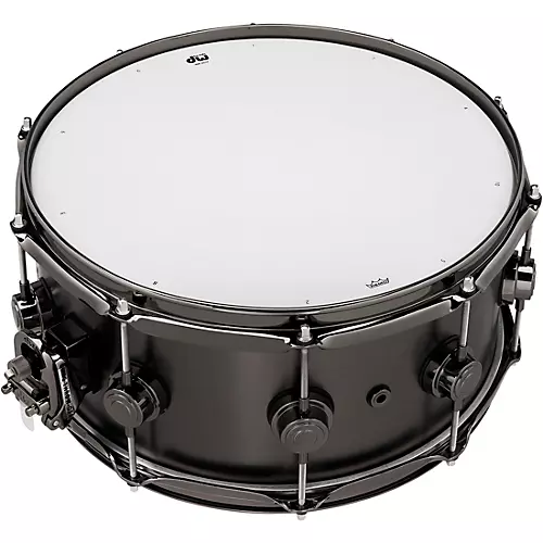 DW Collector's Series Satin Black Over Brass Snare Drum With Satin Chrome Hardware 14 x 6.5 in.