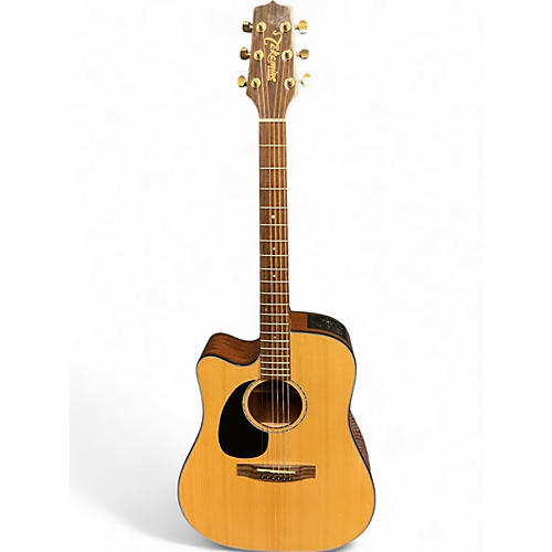 Used Takamine EG340C Left Handed Natural Acoustic Electric Guitar Natural