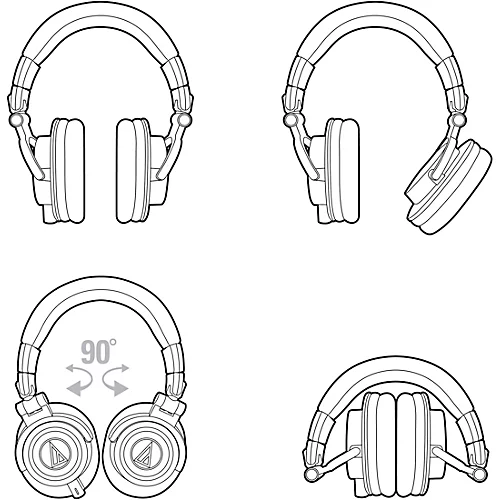 Audio-Technica ATH-M50x Closed-Back Studio Monitoring Headphones Black