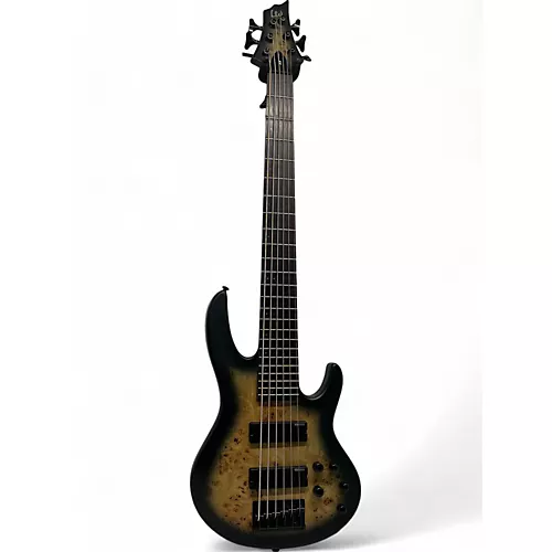Used ESP LTD D6 6 String black natural Electric Bass Guitar black natural