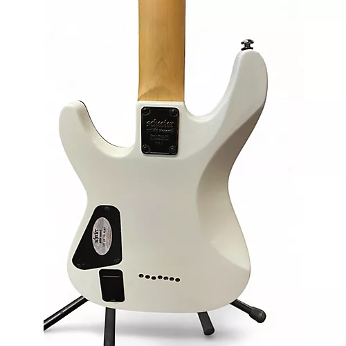 Used Schecter Guitar Research Demon 7 String White Solid Body Electric Guitar White