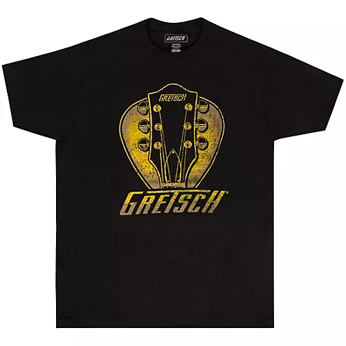 Gretsch Headstock Pick Cotton T-Shirt Medium Black