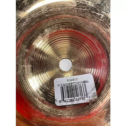 Used Zildjian 14in A Custom Hi Hat Pair Cymbal 33