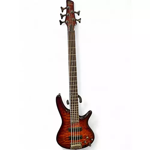 Used Ibanez SR405 5 String Brown Sunburst Electric Bass Guitar Brown Sunburst