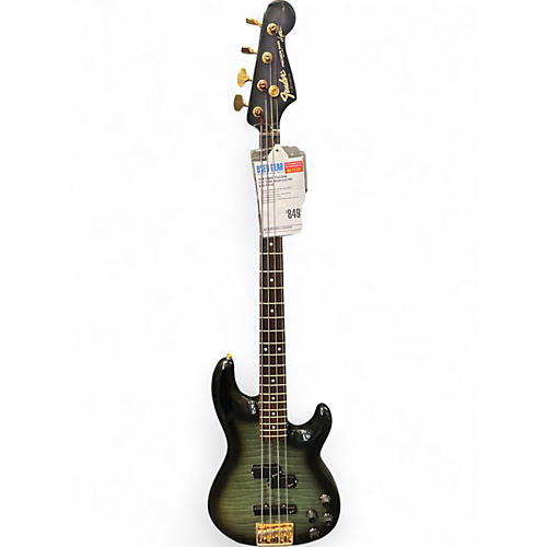Used Fender precision lyte trans green Electric Bass Guitar trans green
