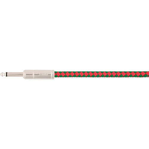Fender Pro 10' Checkerboard Straight to Straight Instrument Cable 10 ft. Red/Green